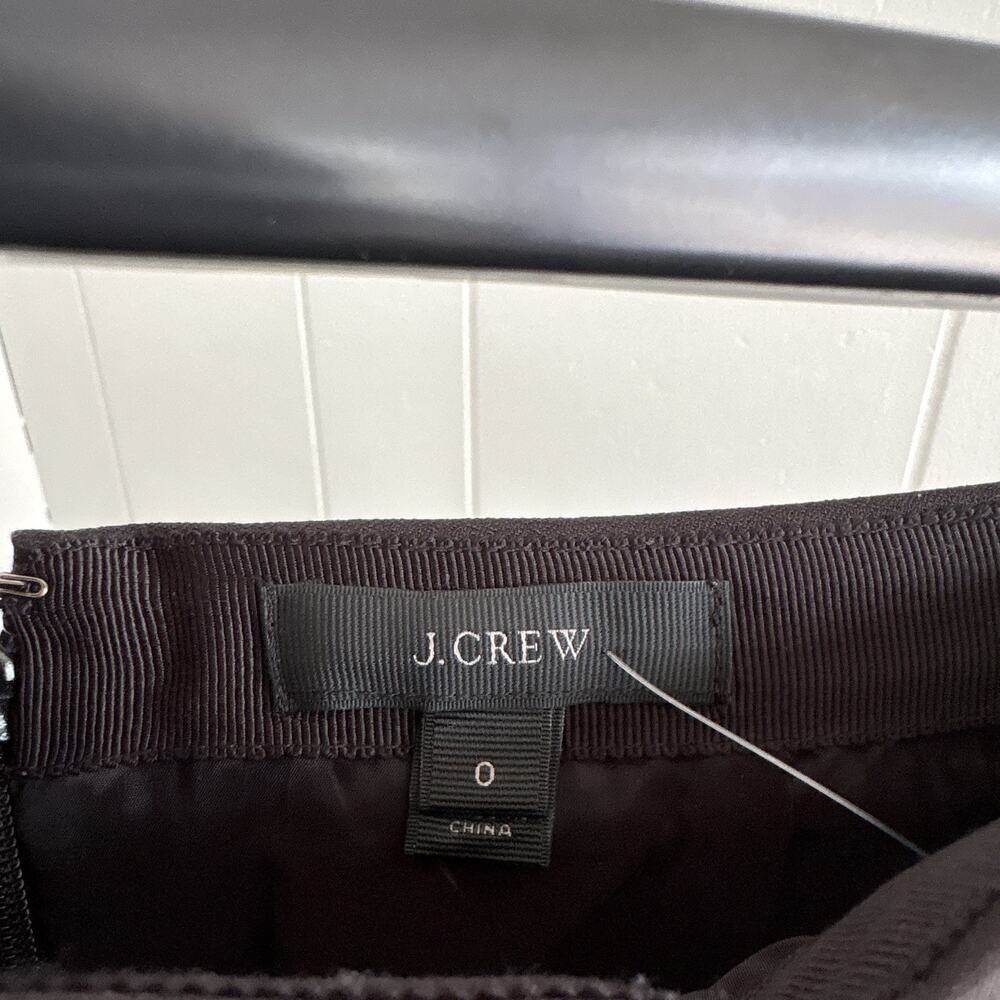J.CREW Women's Black Solid A-Line Short Zip Zipper Skirt Regular Size 0 - Picture 5 of 5